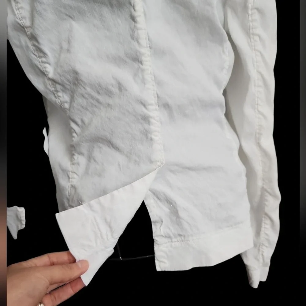 Witchery Linen Blend Blazer Women Medium (AU14) White Professional Minimalist